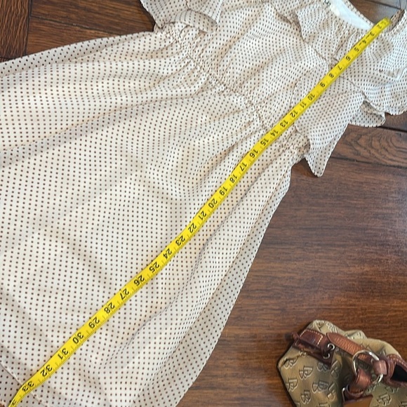 Ya Polkadot Mini dress Ivory Red Black Ruffle Short sleeve Ruffles Small - Picture 7 of 9